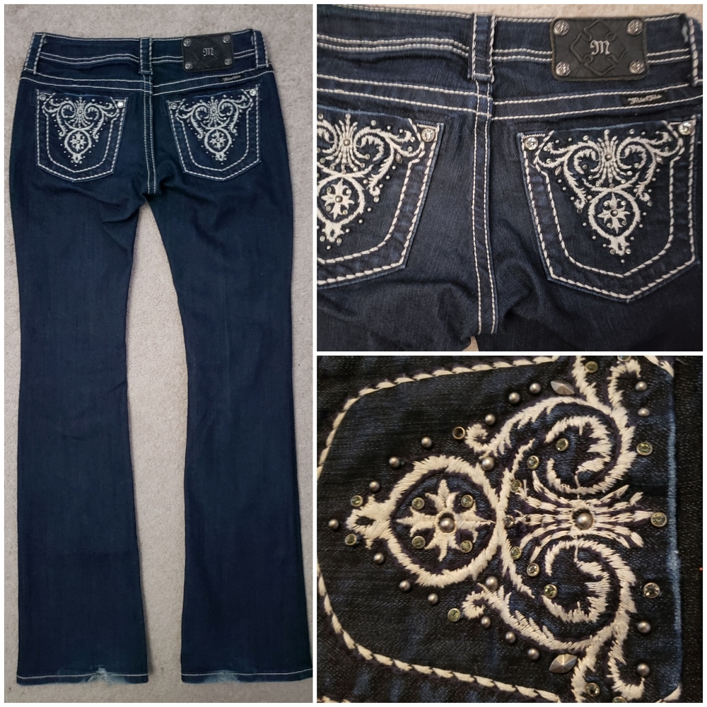 GUC 27×33 MISS ME BOOTCUT DARK JEANS